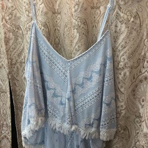 Blue boho tank